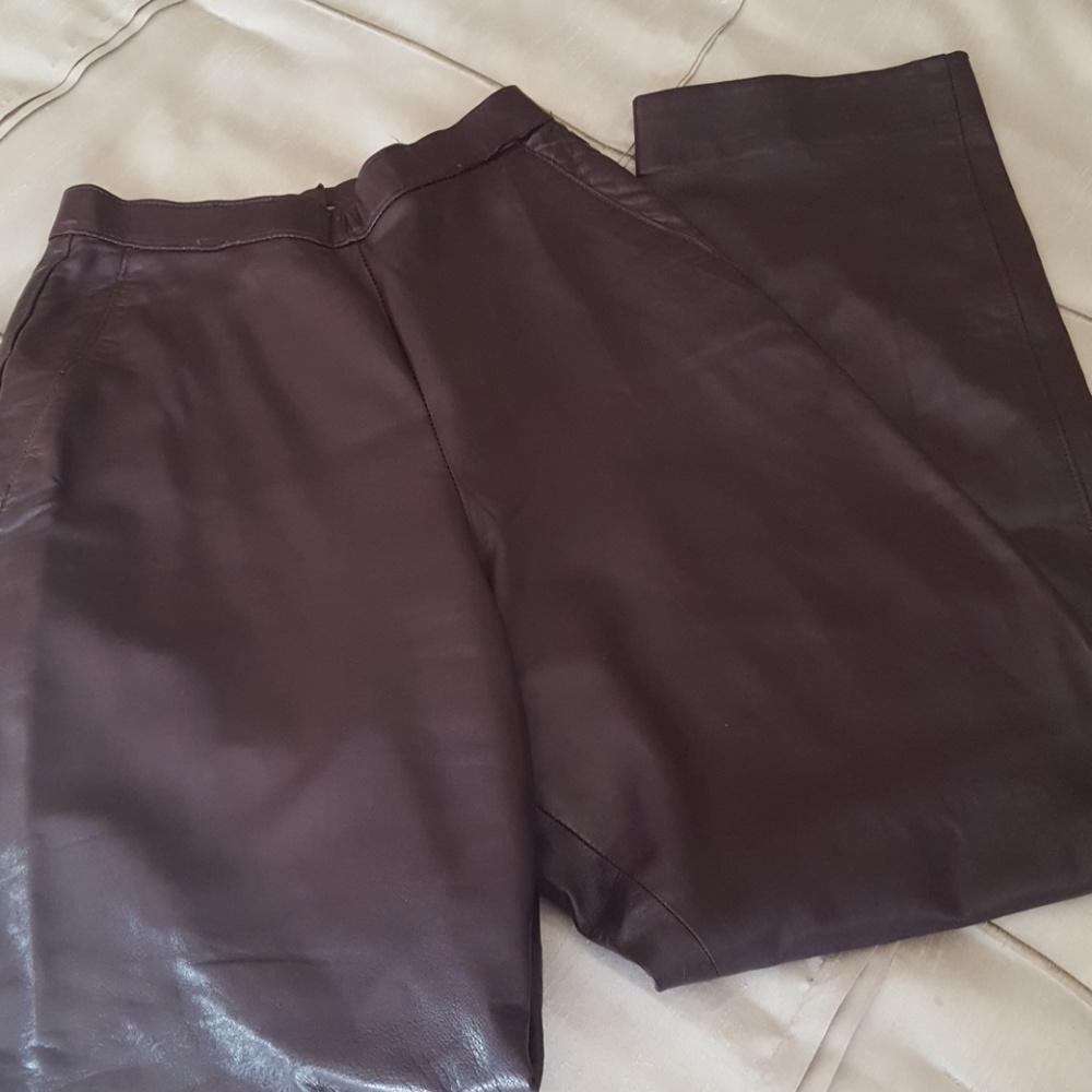 Anne Klein hi waist leather pant